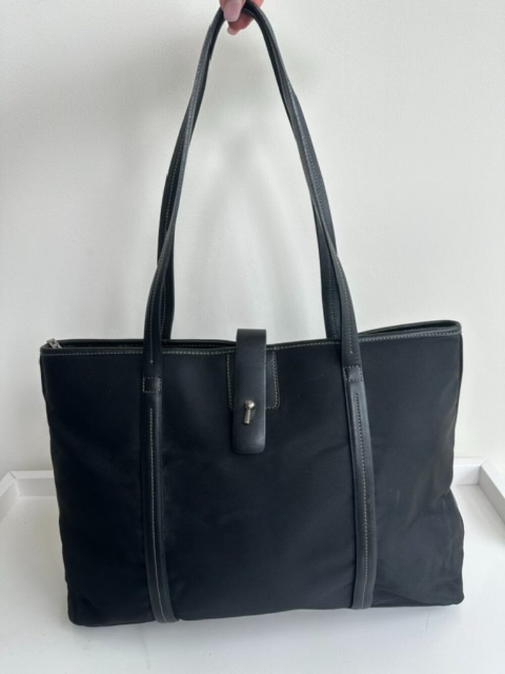 Maxx New York Nylon Leather Trim Tote